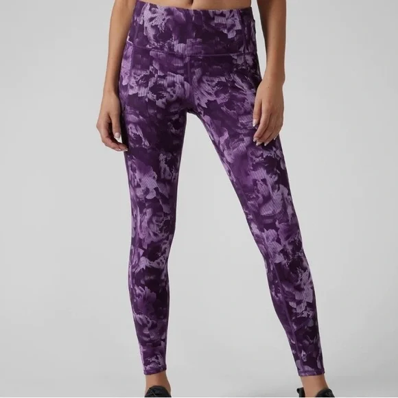 Athleta Women's Purple Pattern Leggings - Picture 1 of 9